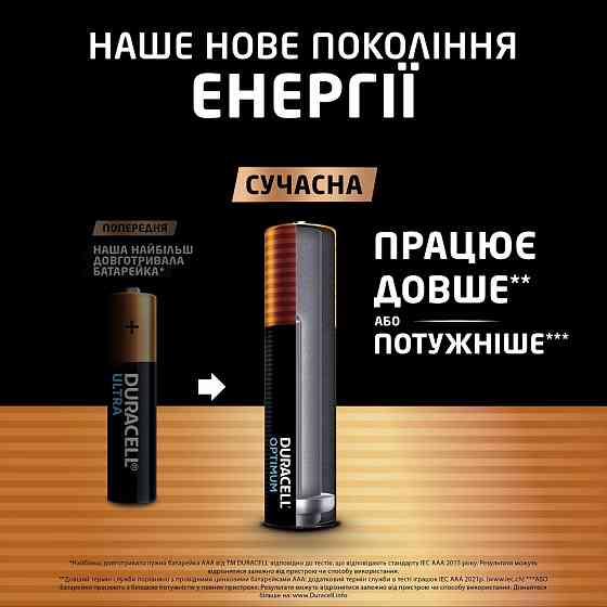 Лужні батарейки Duracell Optimum AAA, 8 шт. (6835423) Київ
