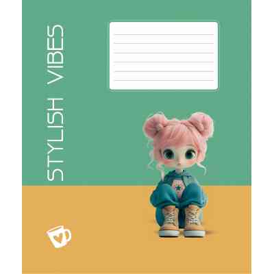Тетрадь Школярик Stylish vibes 12 листов линия (012-3568L) Винница