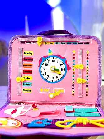 Книга-папка фетрова розвиваюча навчальна "Єдиноріг" 25029 рожевий Хмельницький