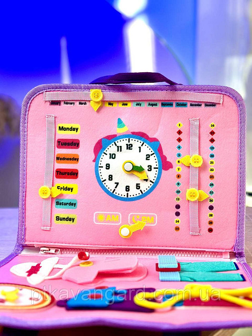 Книга-папка фетрова розвиваюча навчальна "Єдиноріг" 25029 рожевий Хмельницький - фото 6