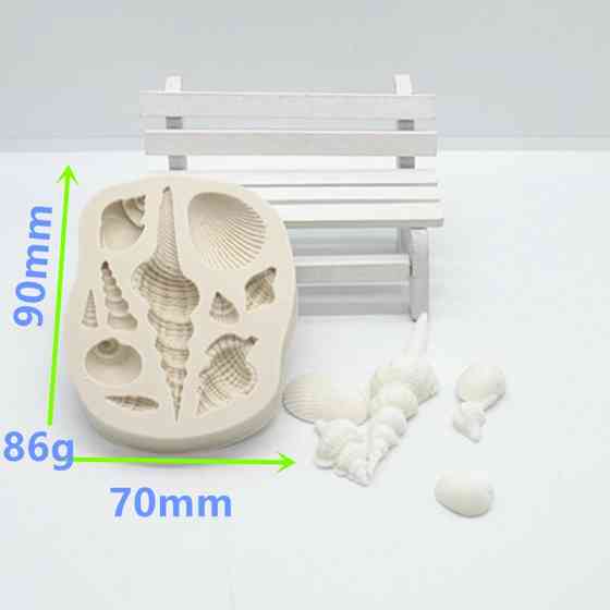 Молд силіконовий Мушлі 90 на 70 мм сірий Київ