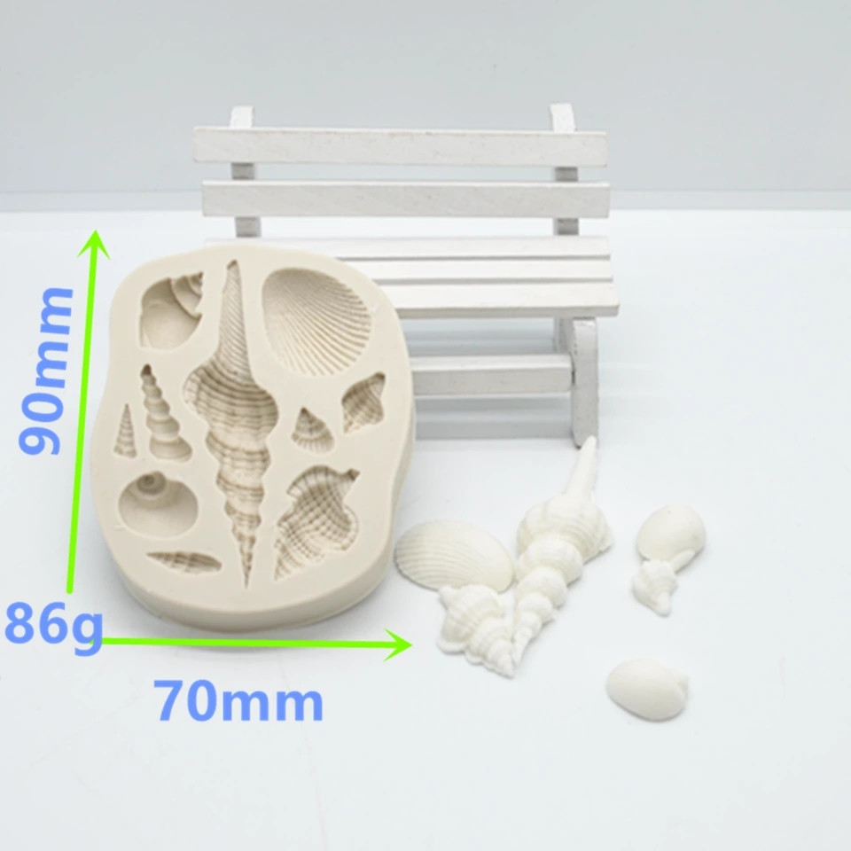 Молд силиконовый Ракушки 90 на 70 мм серый Киев - изображение 3
