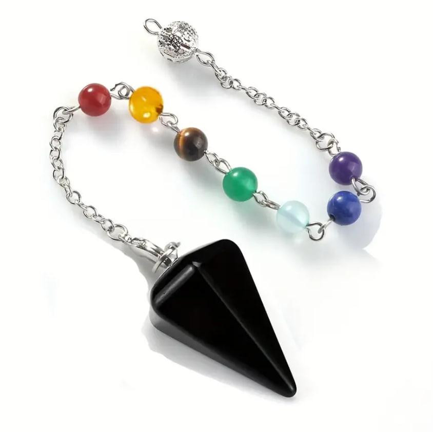 Маятник біолокаційний із чорного агату, 2.9 см, на ланцюжку 22 см Київ - фото 1