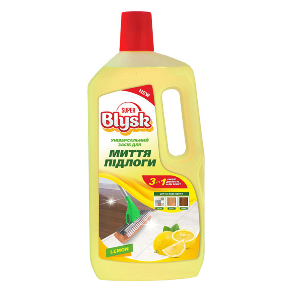 Универсальное средство для мытья пола Super Blysk Лимон, 1л Київ - фото 1