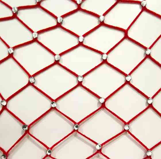 Колготки з камінням в сітку жіночі one size червоний Київ