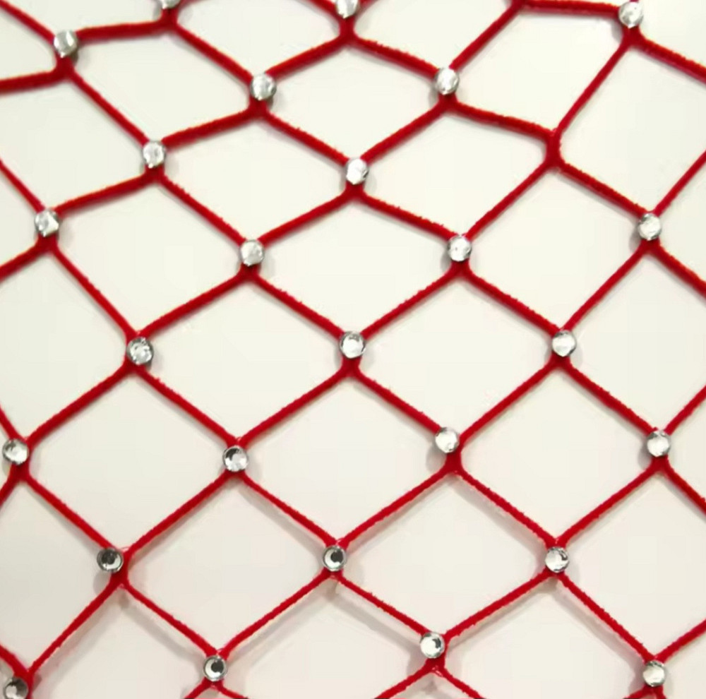 Колготки з камінням в сітку жіночі one size червоний Київ - фото 3