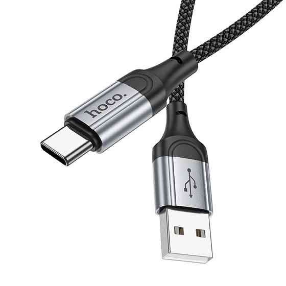 Кабель HOCO X102 USB to Type-C 3A, 1m, nylon, aluminum connectors, Black Одеса