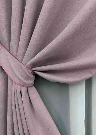 Комплект штор на люверсах VR-Textil Блэкаут двусторонний ASHEN NIGHT № 1843ш Пудровый 150х270 см 2 шт (37-0284) Киев