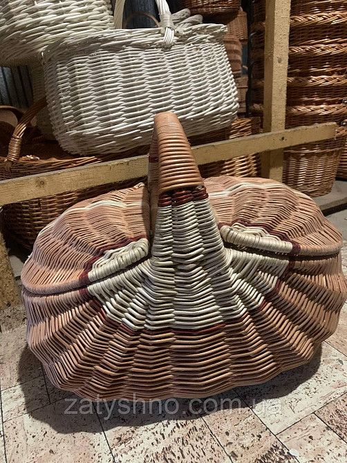Кошик плетений з лози, з кришкою Київ - фото 3