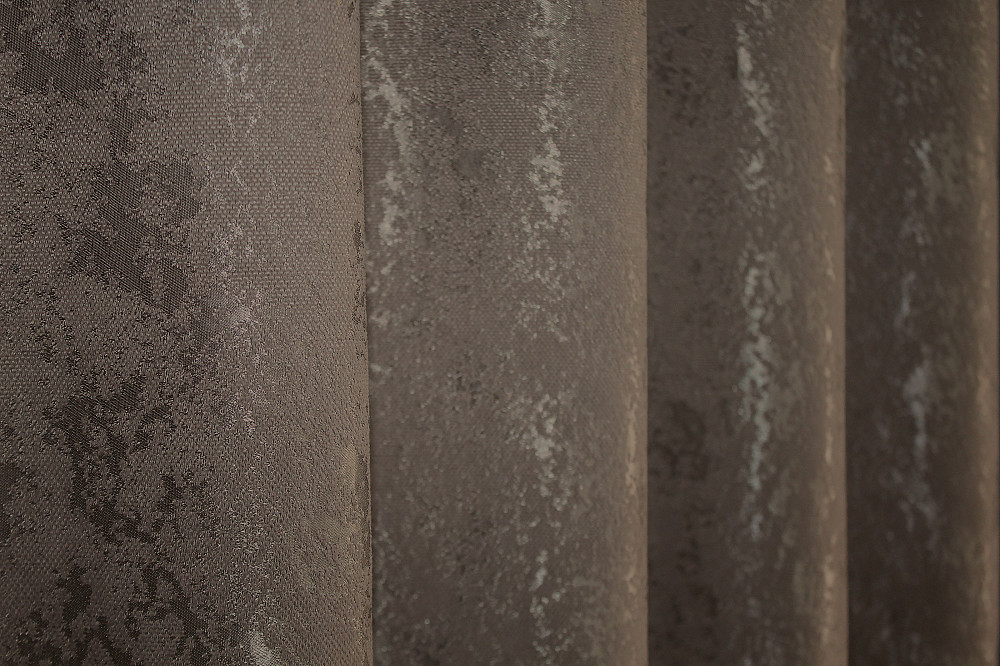 Комплект штор на люверсах VR-Textil Льон мармур Pavliani № 1372ш 150х250 см 2 шт Какао (37-0053) Київ - фото 7
