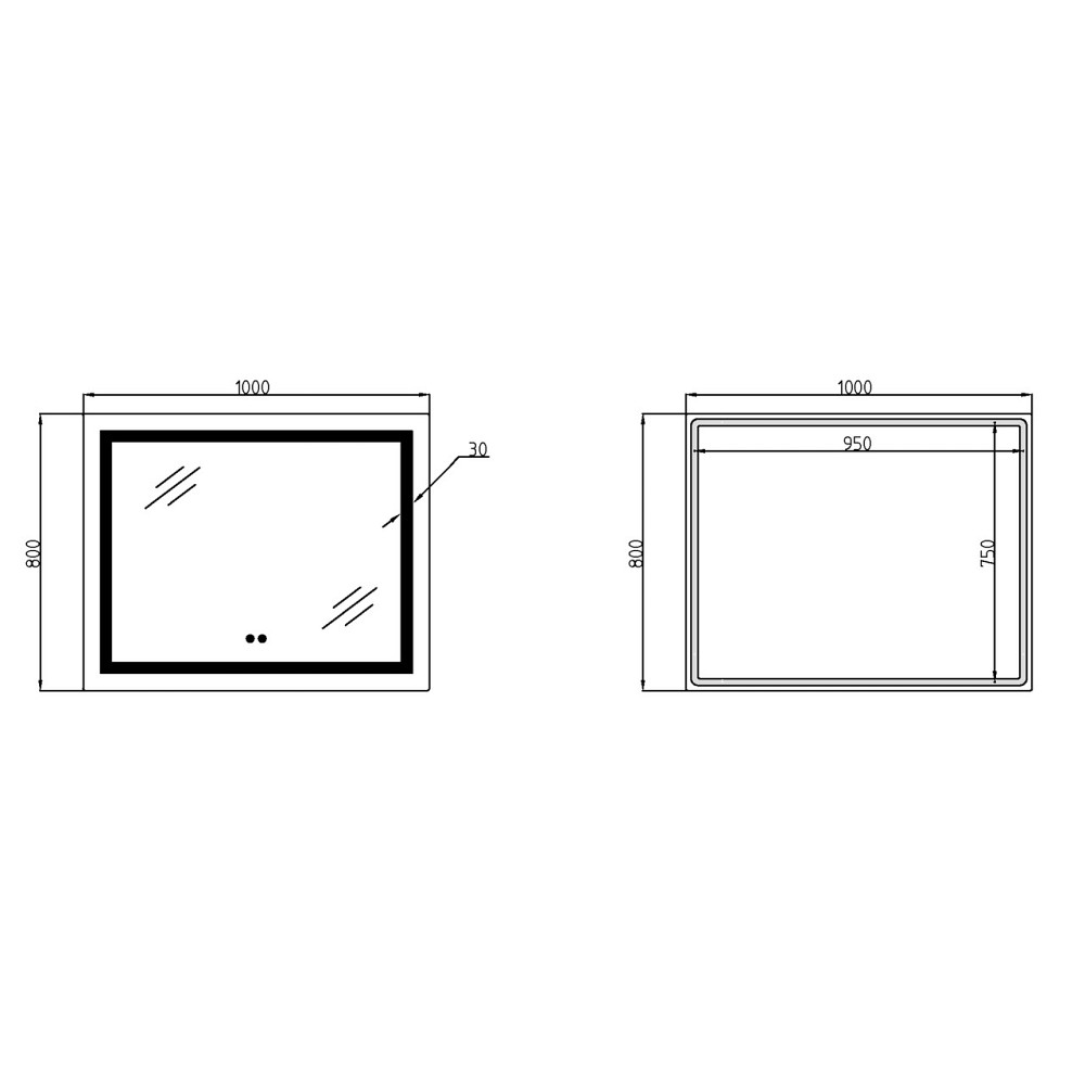 Зеркало Lidz Kubis 1000х800 с LED-подсветкой Touch, с антизапотеванием, с диммером, рег. яркости LD78LF61410080 Киев - изображение 7