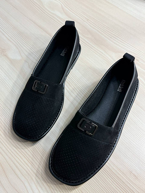 Лоферы женские Meideli 5231-8 перфорированные эко-замша черные, 36, 23 см Киев - изображение 6