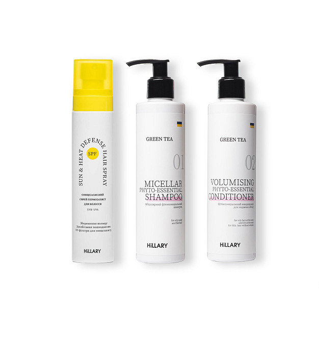 Сонцезахисний спрей-термозахист + Комплекс для жирного типу волосся Київ - фото 1