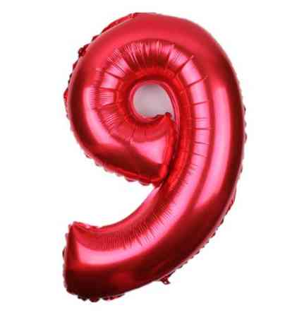Кулька цифра 9 фольгована 16 дюймів червоний Київ