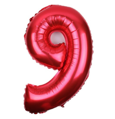 Шарик цифра 9 фольгированная 16 дюймов красный Киев - изображение 1