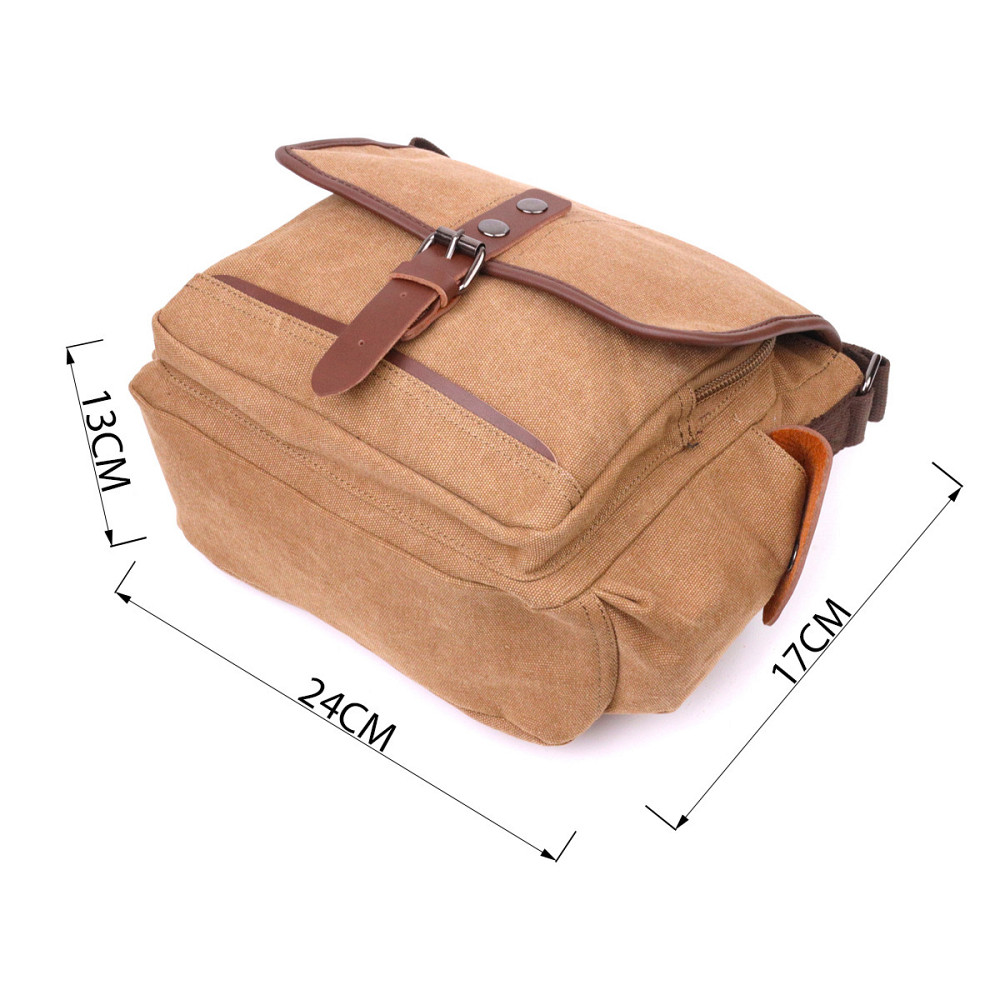 Функциональная мужская сумка с клапаном из текстиля 21249 Vintage Коричневая Киев - изображение 10