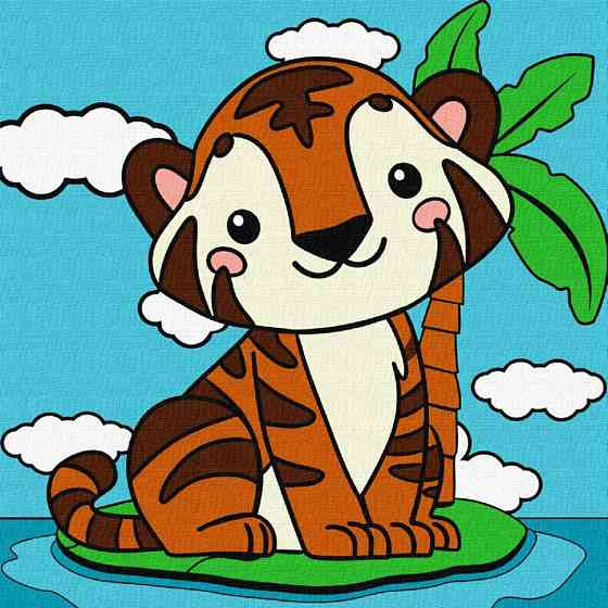 Картина за номерами "Миле тигреня" Ідейка KHO9068, 25х25 см Вінниця