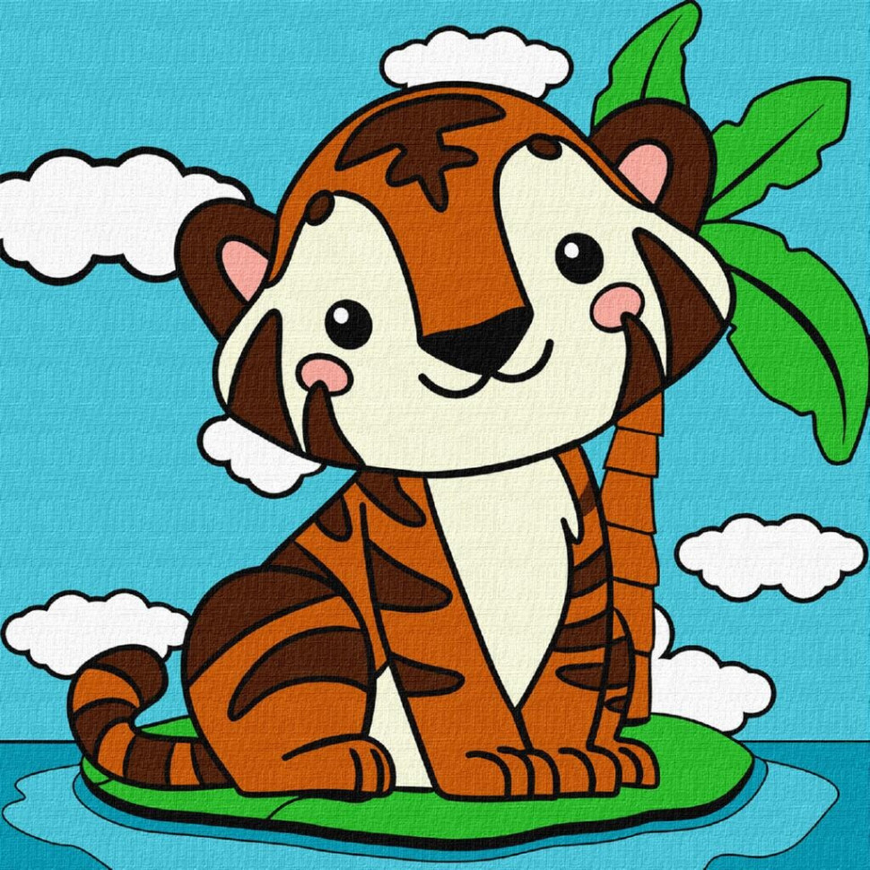 Картина за номерами "Миле тигреня" Ідейка KHO9068, 25х25 см Вінниця - фото 1