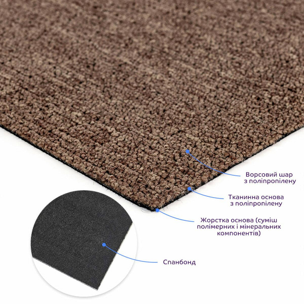 Плитка під ковролін без клейового шару 500х500х3мм Шоколад SW-00002710 Дніпро - фото 2