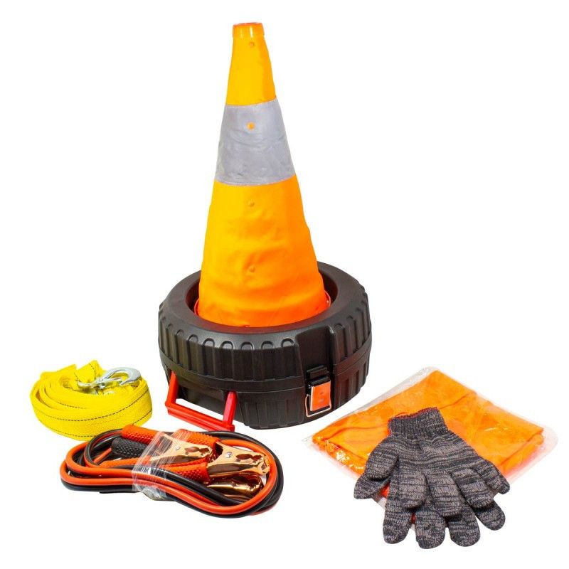 Набір автомобіліста 14 пр. (трос, стартові проводи, рукавички, жилет, ніж, викрутка, ізолятора, качконоси, Одеса - фото 7