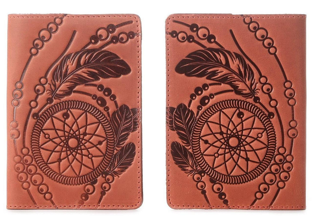 Ексклюзивна обкладинка для паспорта з вінтажній шкіри SHVIGEL 13792 Червона Київ - фото 5