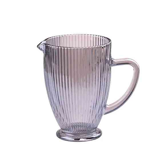 TS Kitchen Глечик для напоїв ребристий 1,2 л з товстого скла блакитний HP7118BL Коломыя