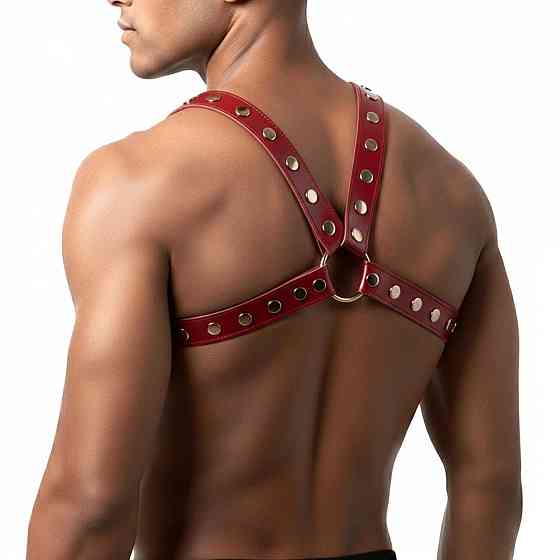 Чоловіча портупея Art of Sex - Spartacus, екошкіра, колір червоний, розмір XS-M Sex Aura Київ