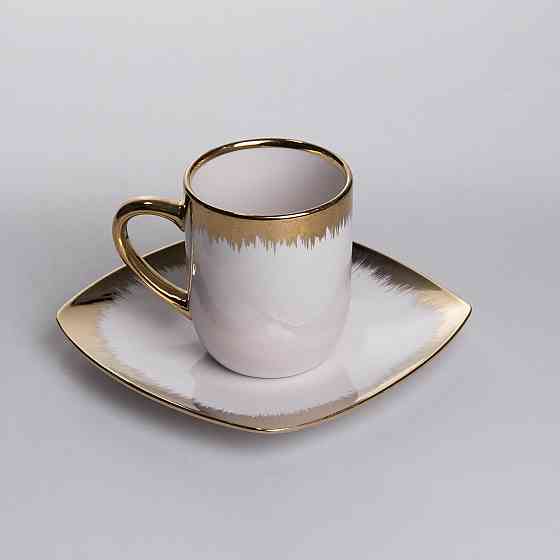 Yiwu Столовий набір посуду тарілок і чашок 24 предмети на 6 персон «Геометрія» порцеляновий SD- Коломия