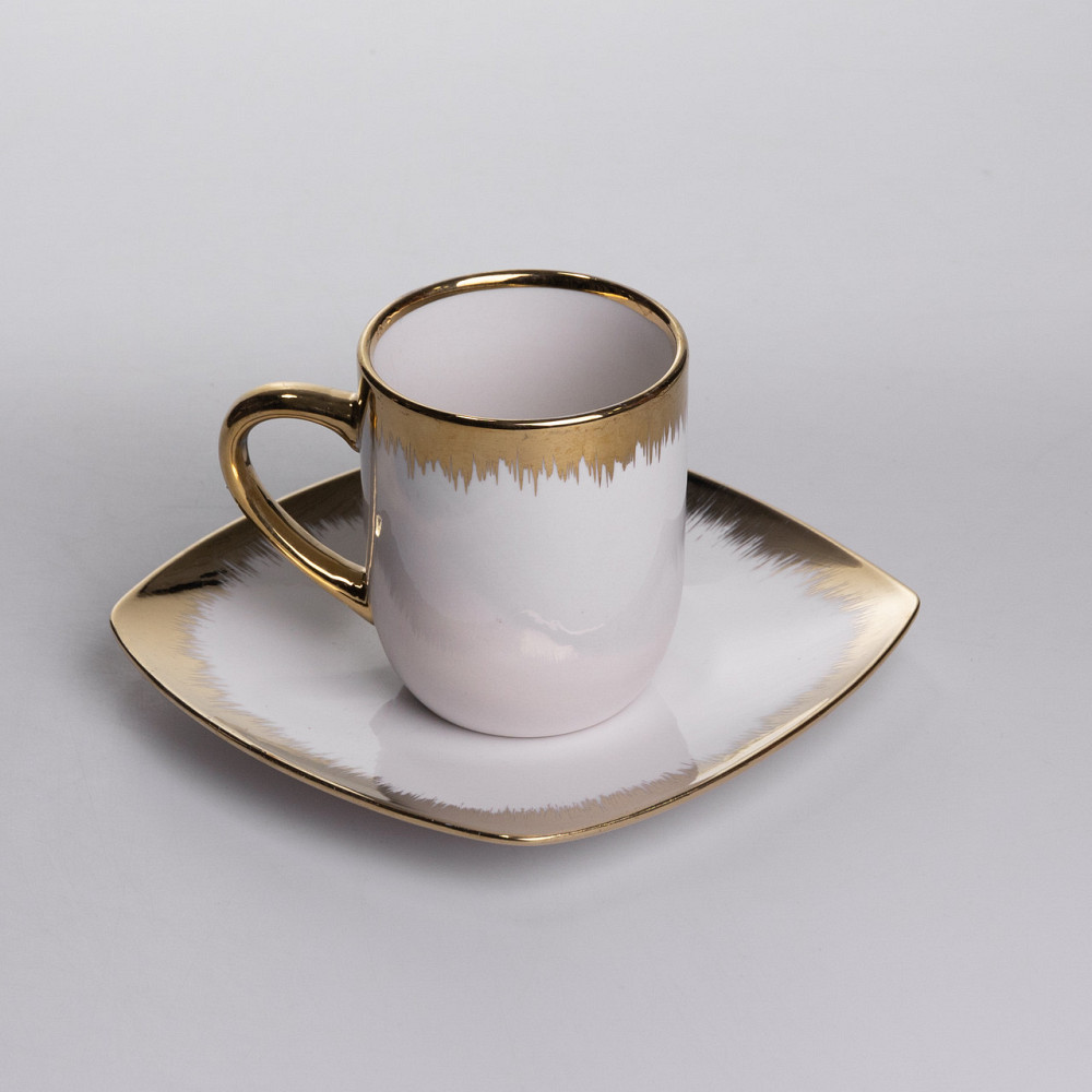 Yiwu Столовий набір посуду тарілок і чашок 24 предмети на 6 персон «Геометрія» порцеляновий SD- Коломия - фото 2