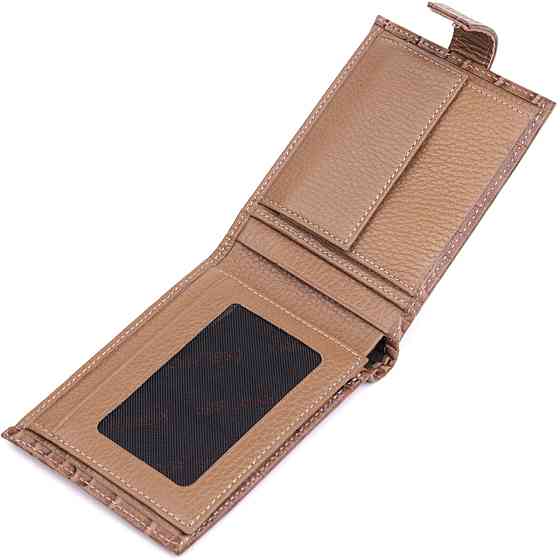 Вместительный мужской кошелек из натуральной кожи KARYA 22854 Коричневый Киев