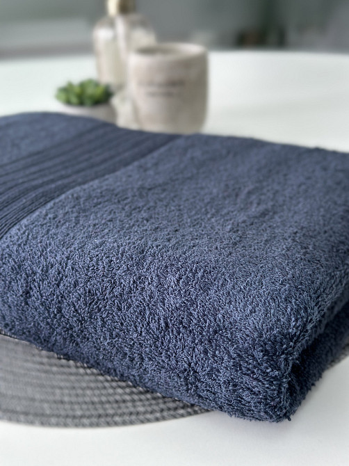 Полотенце банное Ideal Textile однотонное 500 г/м2 70х140 см (56860394) Графіт 1 шт Черновцы - изображение 4