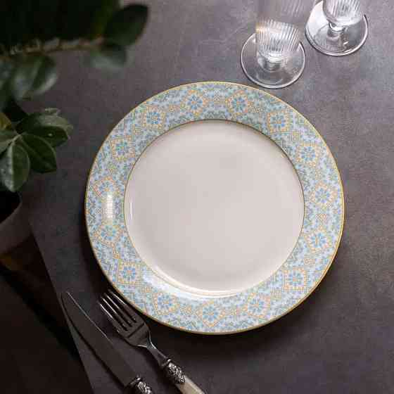 Тарелка сервировочная фарфоровая 26.5 см с орнаментом HP-7-738 Киев