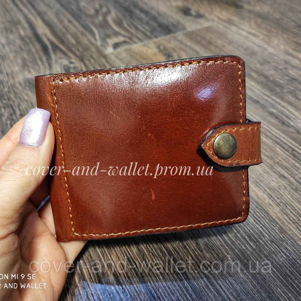 Шкіряний затискач для купюр із монетницею ручної роботи Київ - фото 2