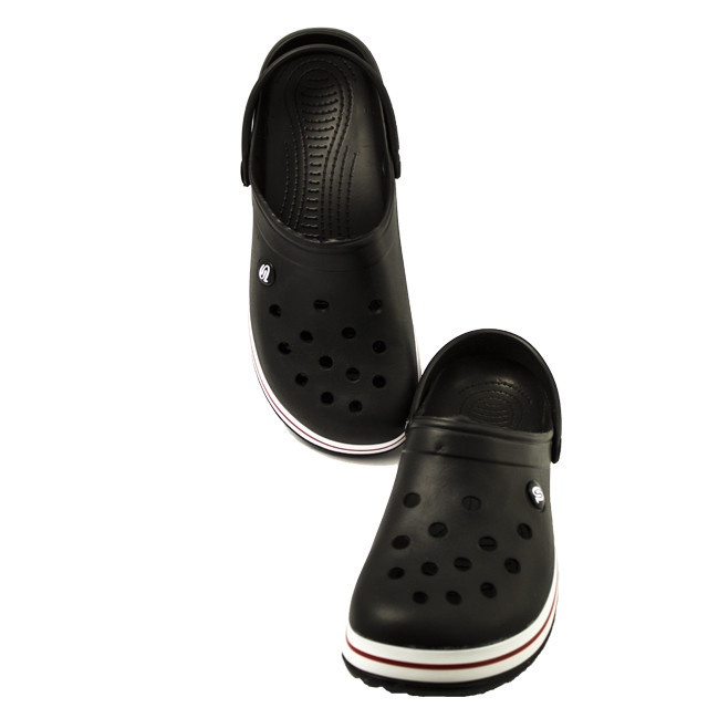 Кроксы подростковые черные сабо с большими дырками 