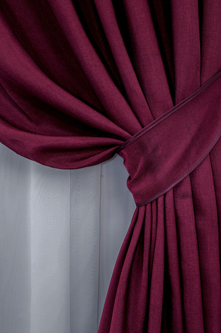 Комплект готових штор VR-Textil Жакард Ібіца № 881ш Бордовий 140х270 см 2 шт (39-883) Київ - фото 5