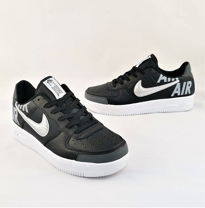 Кросівки Nike Чорні Чоловічі Найк Шкіряні Форси (розміри: 44,45) Відео Огляд Дніпро - фото 10