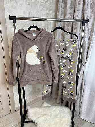 Піжама флісова жіноча Коричневий 2XL Харків