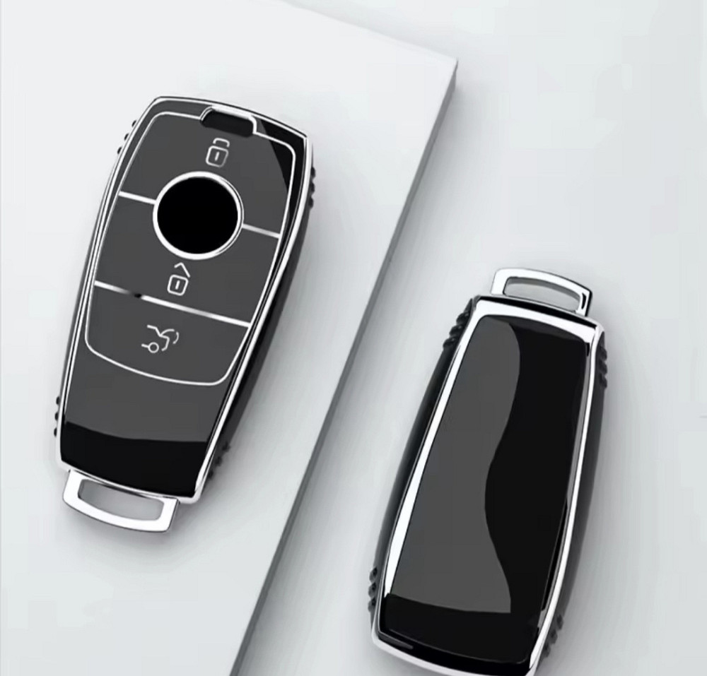 Захисний чохол для автомобільного ключа Mercedes Benz Чорний зі сріблом Смела - изображение 1