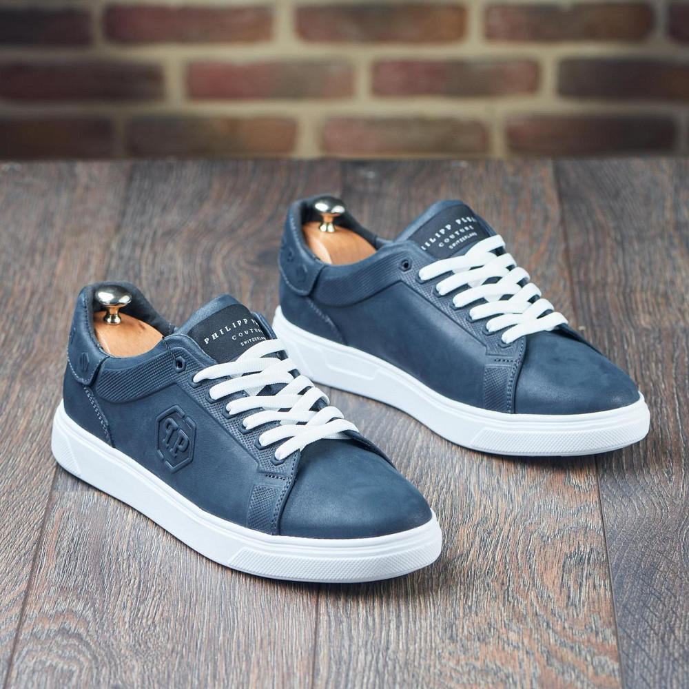 Чоловічі кеди з натуральної шкіри ПП 1 сині Харьков - изображение 9