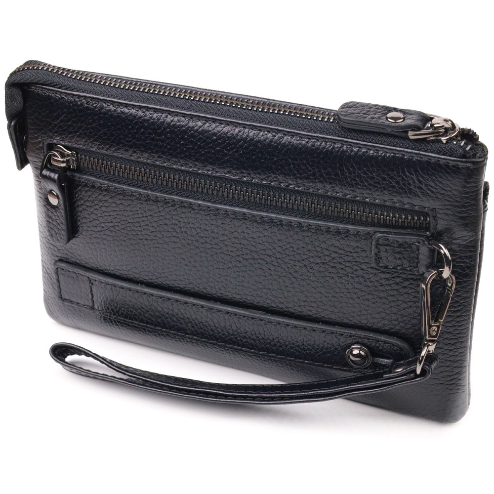 Стильный клатч для мужчин из натуральной кожи CANPELLINI 21546 Черный Киев - изображение 2