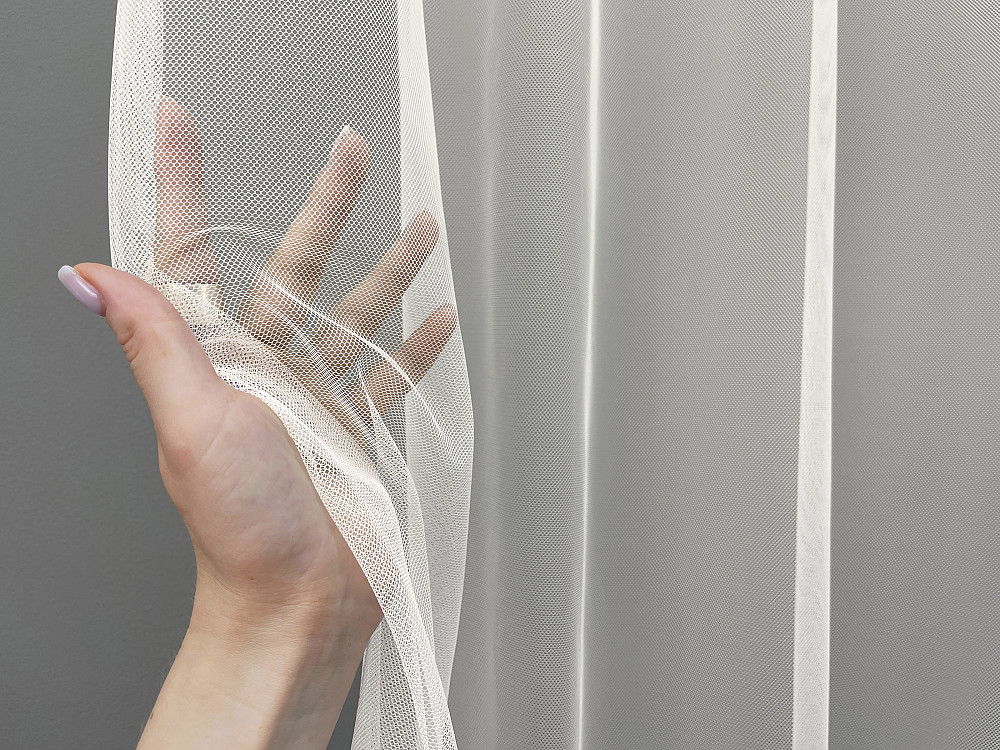 Тюль VR-Textil 1466т Грек-сетка с вышивкой Молочный с какао 300х270 см (42-0330) Киев - изображение 5