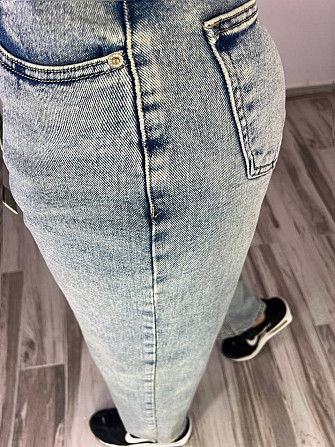 Джинси жіночі DNL 2670 skater mom jeans висока талія з ременем стрейчеві блакитні, блакитний, 26, 26 Одеса - фото 8