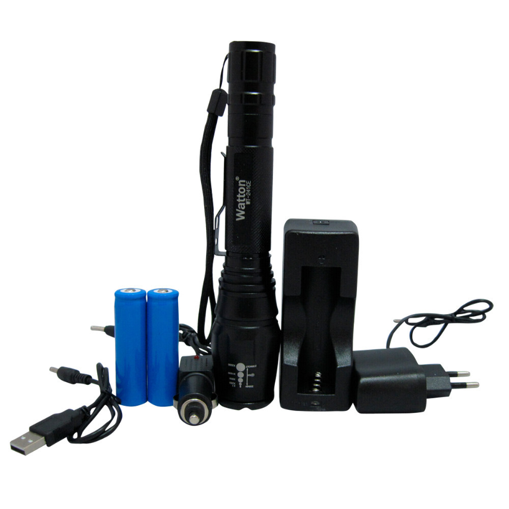 Тактичний світлодіодний акумуляторний фонарь Watton WT-241, ручний фонарик в алюмінієвому корпусі Кам'янець-Подільський - фото 7