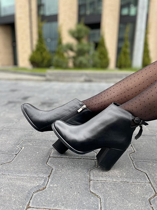 Stepter Черевики жіночі STEPTER чорні натуральна шкіра каблук 8 см 36/40 (6407) Коломия - фото 1