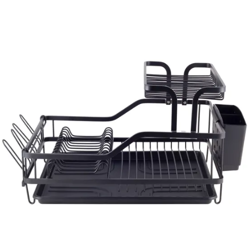 Сушарка для посуду 57,5*35*27,5см з піддоном алюміній чорний 750 KAMILLE Житомир - изображение 5
