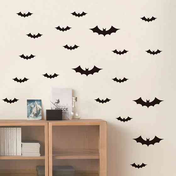 Летучие мыши Хэллоуин наклейки 150 на 225 мм черный Киев
