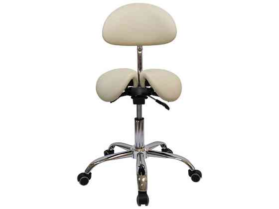 Стілець-сідло для майстра 4008-1, роздільне сидіння, 4 регулювання, чорний Київ