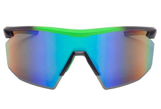 Окуляри захисні Pyramex PMXSPEC (green mirror) Anti-Fog, синьо-зелені дзеркальні лінзи в чорно-зеленій оправі Запоріжжя