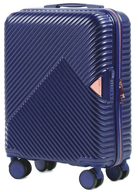 Чемодан пластиковый Wings WN01 маленький 55 см темно-синий Киев - изображение 1