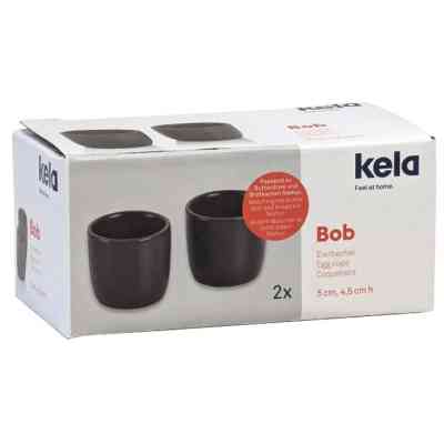Аксессуар кухонный Kela Bob, підставок для яєць 5 х 4,5 см, 2 шт, порцелянові, темно-сірі (12119) Винница